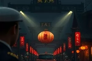 《深海回声》影片封面：幽暗海面下的科考站灯光